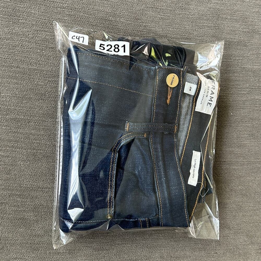 Frame Jeans Womens 28 Blue Le High Straight Denim High Rise Dark Wash Indigo - Picture 12 of 12